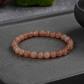 Bracelet, Pierre de soleil, 06mm perles rondes | Marco Schreier