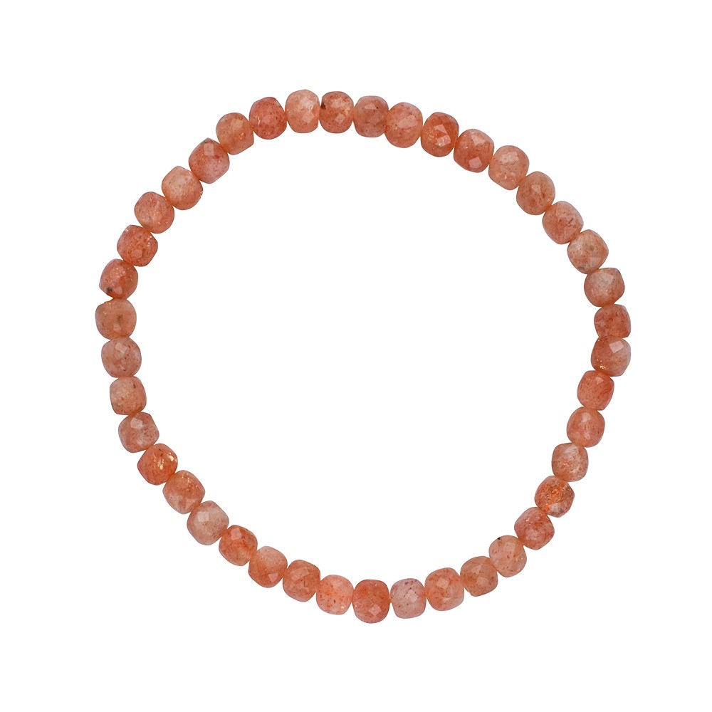 Bracciale, Pietra del sole (ematite-feldspato), cubo di 04 mm, sfaccettato | Marco Schreier