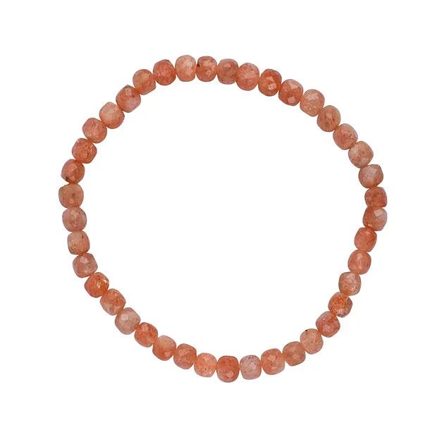 Armband, Sonnenstein, 04mm Würfel, facettiert | Edelsteine, Heilsteine & Schmuck