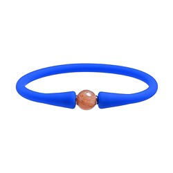 0621361101 Bracelets en perles rondes (8mm), silicone (bleu), 15cm (court) | Marco Schreier