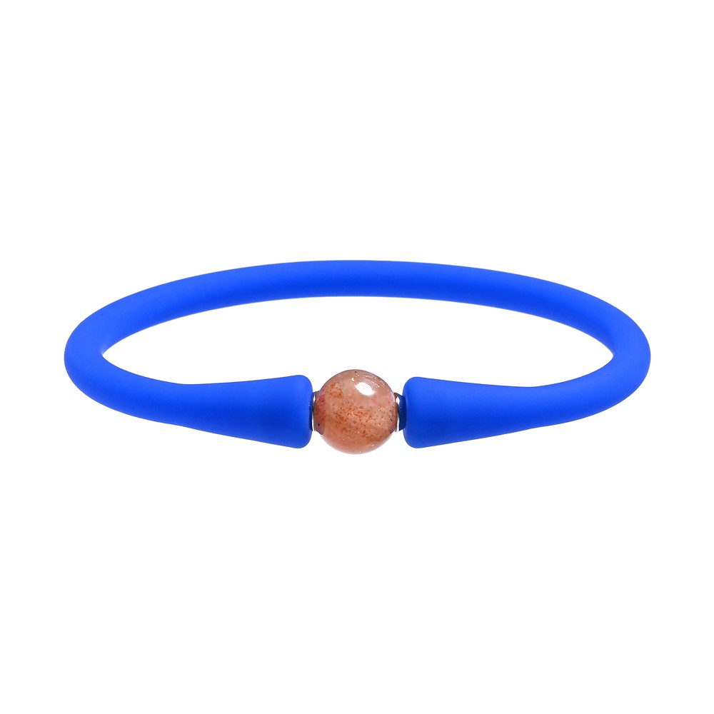 Bracelets en perles rondes (8mm), silicone (bleu), 15cm (court) | Marco Schreier