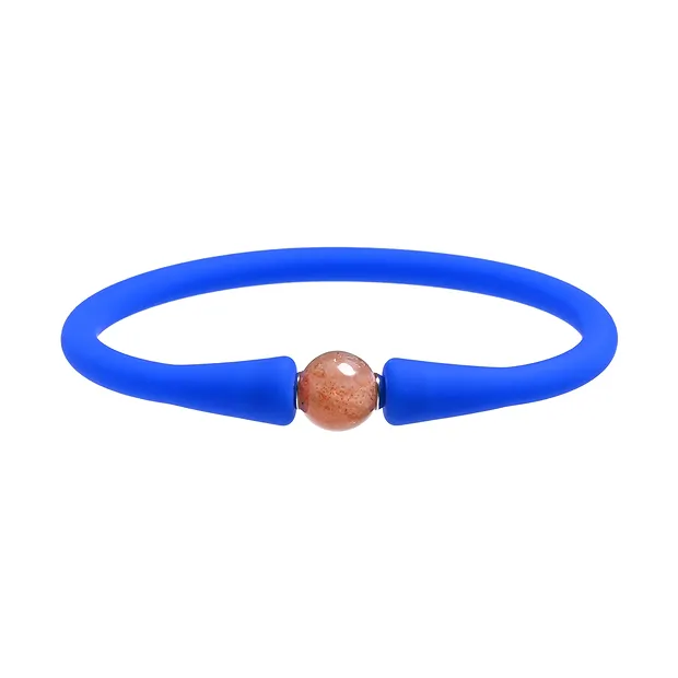 Bracciale Pietra del sole, silicone (blu), 15 cm (corto) | Marco Schreier