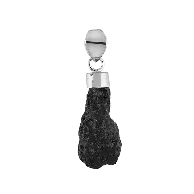 Pendentif Tectite brut, 4,0cm, platiné | Marco Schreier