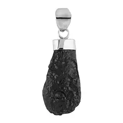 0621625802 Anhänger Tektit roh, 4,5cm, platiniert | Edelsteine, Heilsteine & Schmuck-Handel