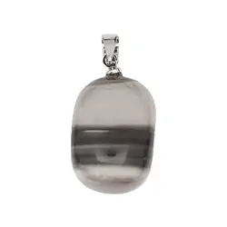 0622122034 Tumbled Stone Pendant Flint with metal eyelet | wholesaler gems & healing stones