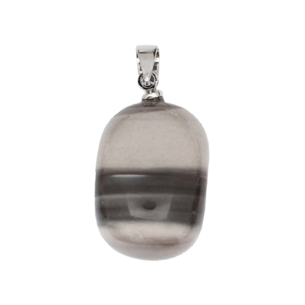 Tumbled Stone Pendant Flint with metal eyelet | wholesaler gems & healing stones