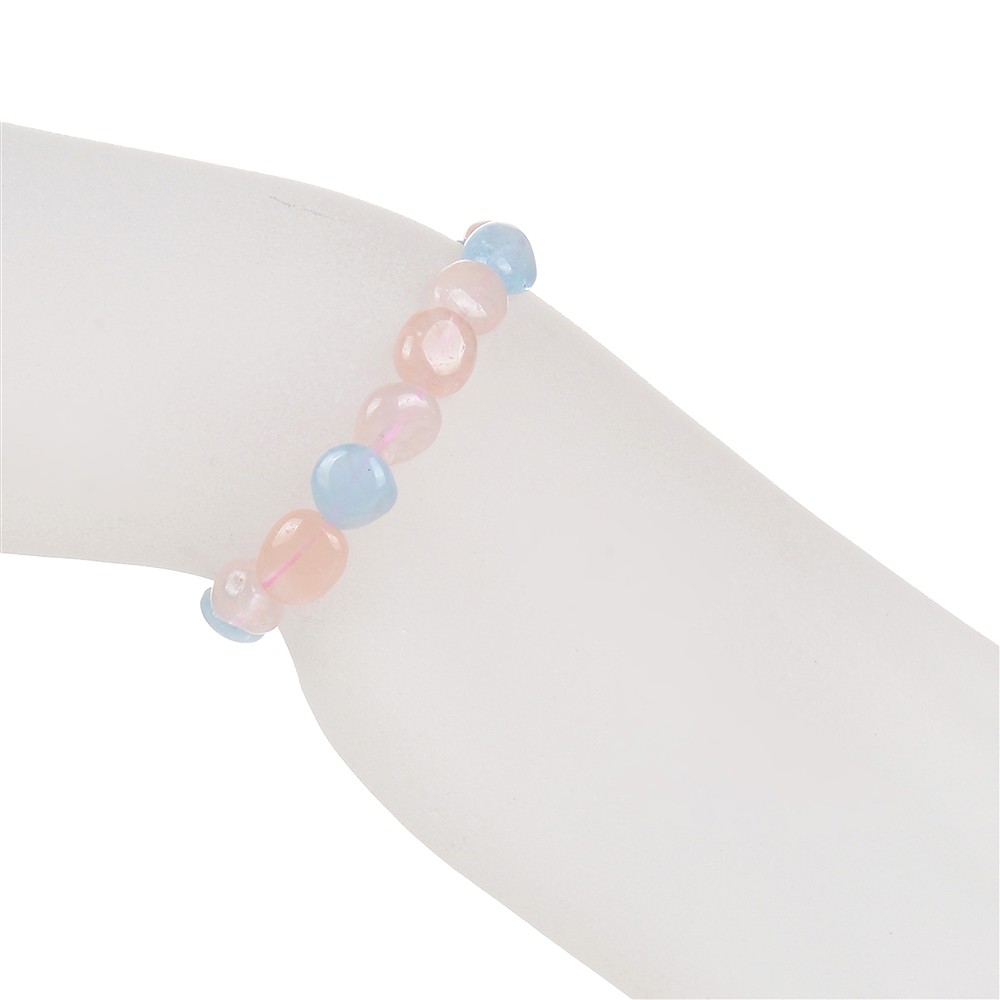 Bracelet, Morganite, 08-10mm nuggets | wholesaler gems, healing stones & jewelry