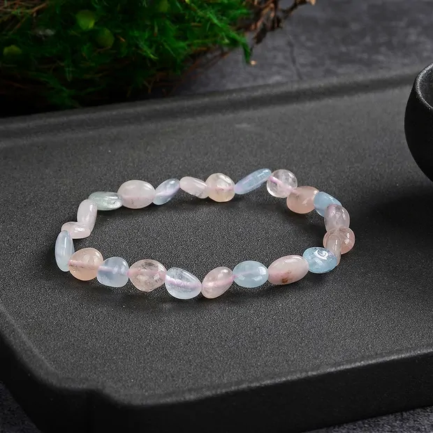 Armband, Morganit, 08-10mm Nuggets | Großhandel Edelsteine, Heilsteine & Schmuck