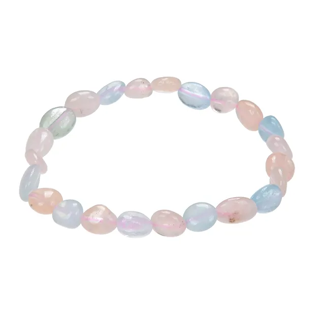 Bracelet, Morganite, 08-10mm nuggets | wholesaler gems, healing stones & jewelry