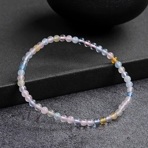 Pulsera, morganita, 04mm cuentas | Marco Schreier