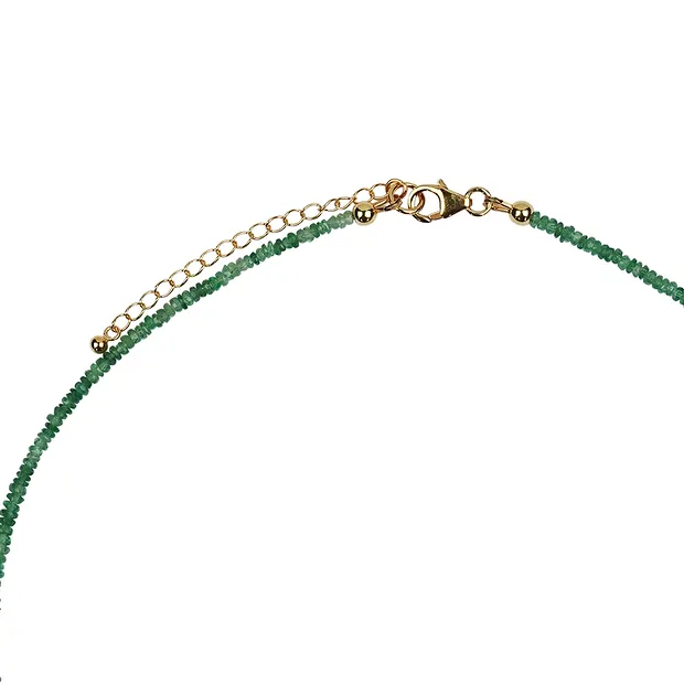 Tsavorite necklace, 3-6mm button, extension chain, gold-plated | Marco Schreier