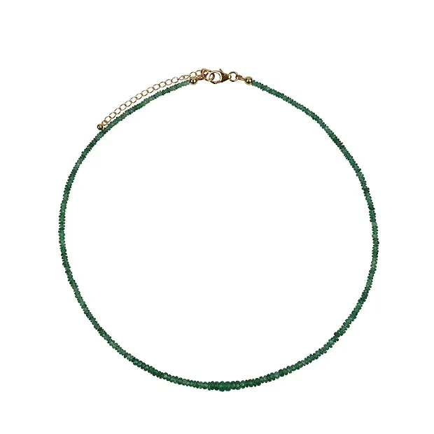 Kette Tsavorit, 3-6mm-Button, Verlängerungskettchen, vergoldet | Marco Schreier