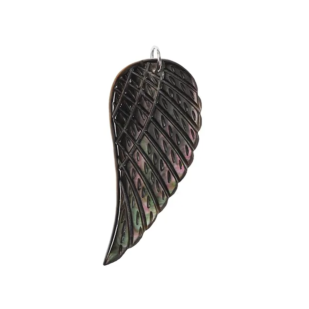 Colgante alas de ángel Madre Perla (Nácar) (oscuro), 4,6 cm, derecha | Marco Schreier