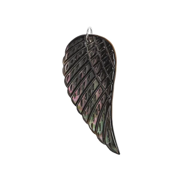 Pendant angel wings Mother of Pearl (dark), 4.6 cm, left | Marco Schreier