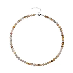 0624512206 Kette versteinerte Koralle, 6mm-Kugeln, rhodiniert | Marco Schreier