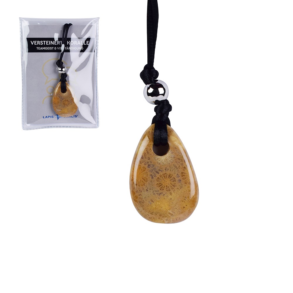 Pendentif Corail fossilisé "Esprit d'équipe et compréhension" | Marco Schreier