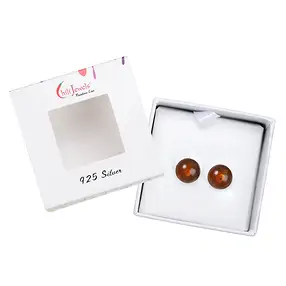 Petrified Coral Earstuds, ball, 8mm, rhodiniert | gems, healing stones & jewelry