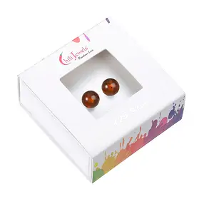 Petrified Coral Earstuds, ball, 8mm, rhodiniert | gems, healing stones & jewelry