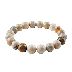 0624550025 Bracelets, Corail fossilisé, boules de 10mm | Marco Schreier