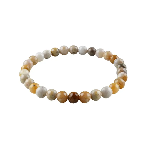 Armband, versteinerte Koralle, 06mm Kugeln | GH Edelsteine, Heilsteine & Schmuck