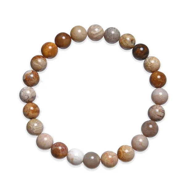 Bracelet, Petrified Coral, 08mm beads | wholesale gems, healing stones & jewelry