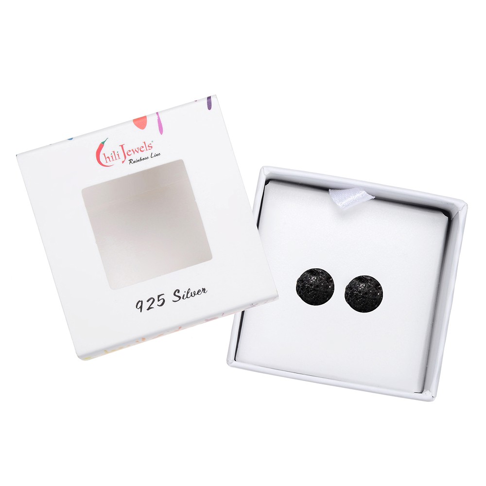 Pendientes lava, bola, 6mm, rodinado | Marco Schreier