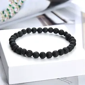Armband, Lava (schwarz), 06mm Kugeln | Schreier Edelsteine, Heilsteine & Schmuck