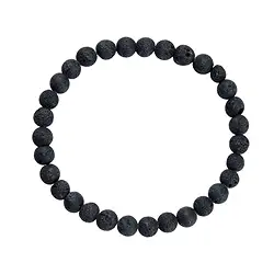 0624850106 Armband, Lava (schwarz), 06mm Kugeln | Schreier Edelsteine, Heilsteine & Schmuck