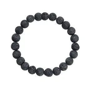 Bracelet, lava (black), 08mm beads | wholesaler gems, healing stones & jewelry