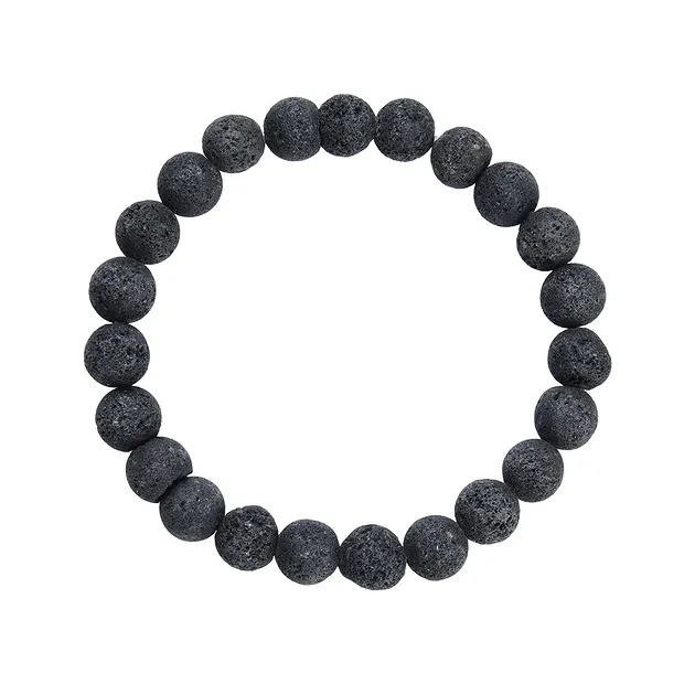 Bracelet, lava (black), 08mm beads | wholesaler gems, healing stones & jewelry