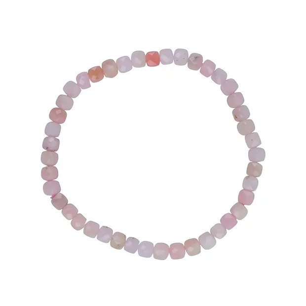 Kette Andenopal, Würfel (4mm), facettiert, rhodiniert, Verlängerungskettchen | Marco Schreier