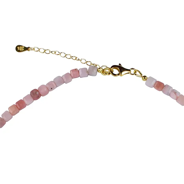 Collana di opale andino, cubo (4,5 mm), sfaccettato, placcato oro | Marco Schreier