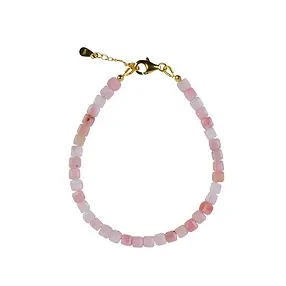 Andean Opal necklace, cube (4.5mm), faceted, gold-plated | Marco Schreier