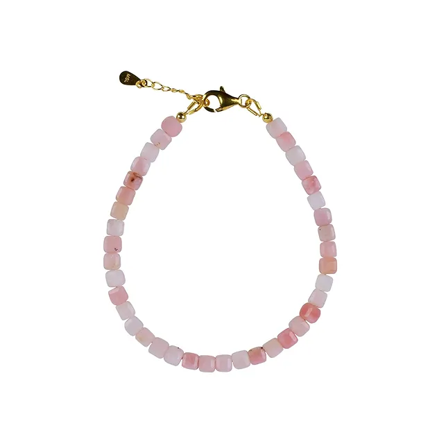 Andean Opal necklace, cube (4.5mm), faceted, gold-plated | Marco Schreier