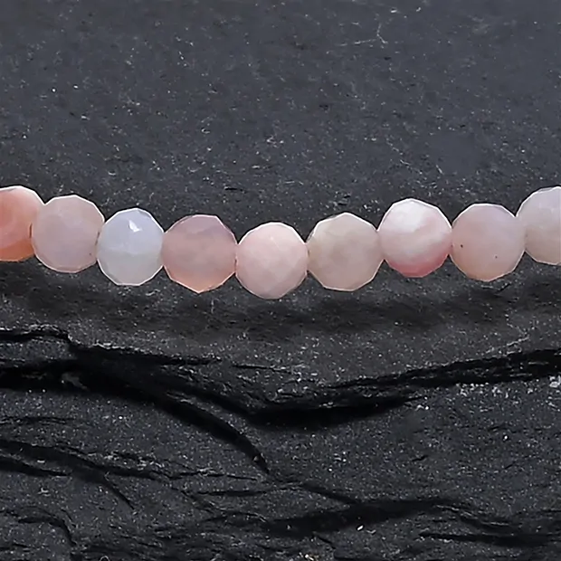 Bracelet, Andean Opal (pink), 03mm beads, faceted, 14cm (short) | Marco Schreier