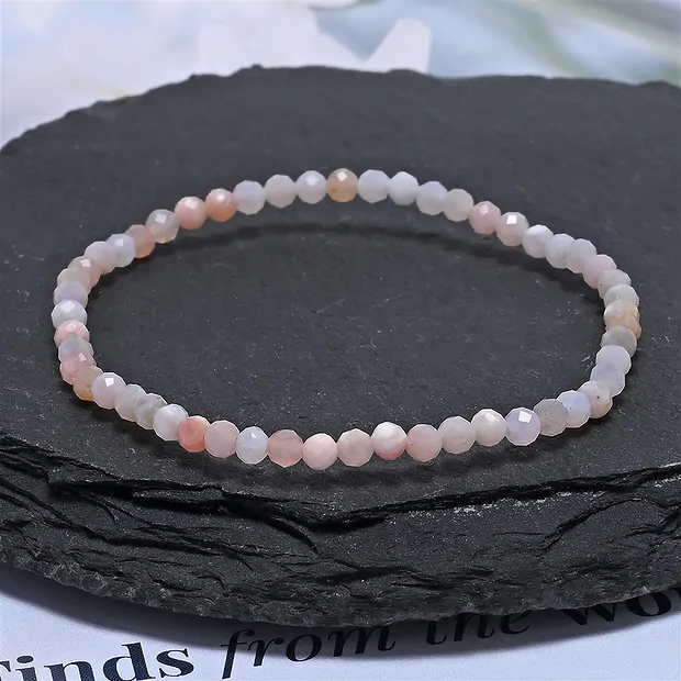 Bracciale, Opale andino (rosa), perline da 03 mm, sfaccettato, 14 cm (corto) | Marco Schreier
