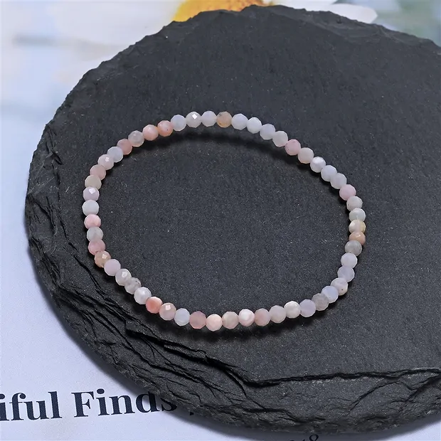 Armband, Andenopal (pink), 03mm Kugeln, facettiert, 14cm (kurz) | Marco Schreier