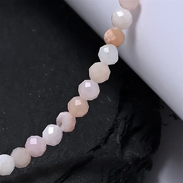 Bracelet, Andean Opal (pink), 03mm beads, faceted, 19cm | Marco Schreier