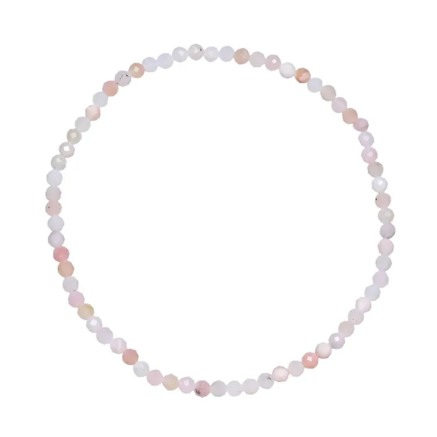 Bracelet, opale des Andes (rose), boules de 03mm, facettes, 19cm | Marco Schreier
