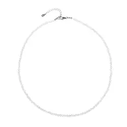 0626812213 Collar Labradorita (blanca) cuentas (3mm), facetado rodinado, extensión cadena | Marco Schreier