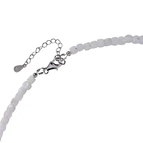 Chaîne Labradorite (blanche), cube (4mm), facetté, rhodié | Marco Schreier