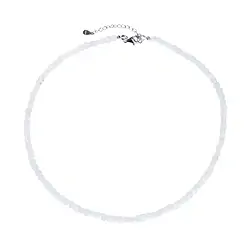 0626812230 Collana di Labradorite (bianca), cubo (4 mm), sfaccettato, rodiato, catena di estensione | Marco Schreier