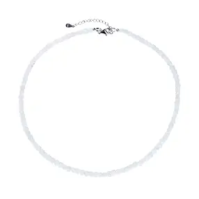 Chaîne Labradorite (blanche), cube (4mm), facetté, rhodié | Marco Schreier