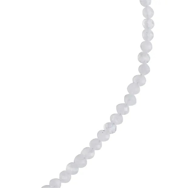 Kette Labradorit (weiß), Kugeln (3mm), facettiert, rhodiniert, Verlängerungskettchen | Marco Schreier