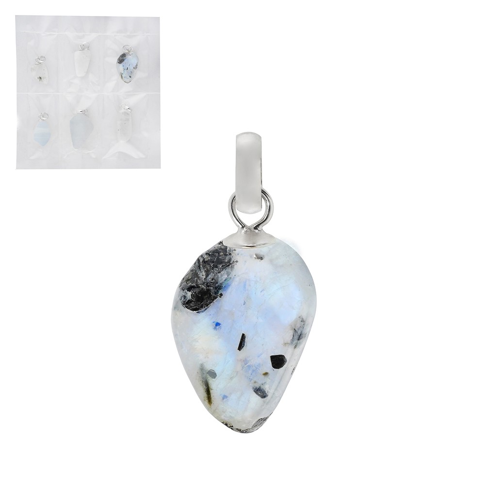 Colgante Labradorita (blanca), Piedra rodada forma libre, rodinado (6 uds./VE) | Marco Schreier