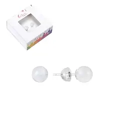 0626845106 Earstuds Labrodorite (white), ball, 6mm, rhodiniert | Marco Schreier