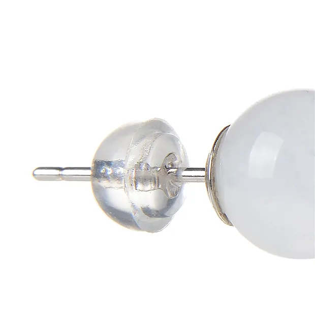 Ohrstecker Labradorit (weiß), Kugel, 8mm, rhodiniert | Marco Schreier