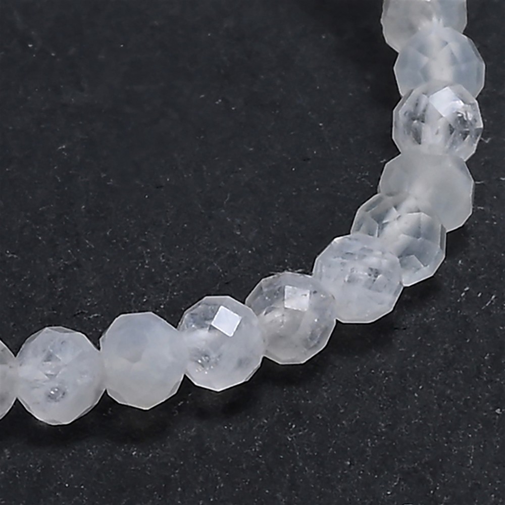 Armband, Labradorit (weiß), 03mm Kugeln, facettiert, 14cm (kurz) | Marco Schreier