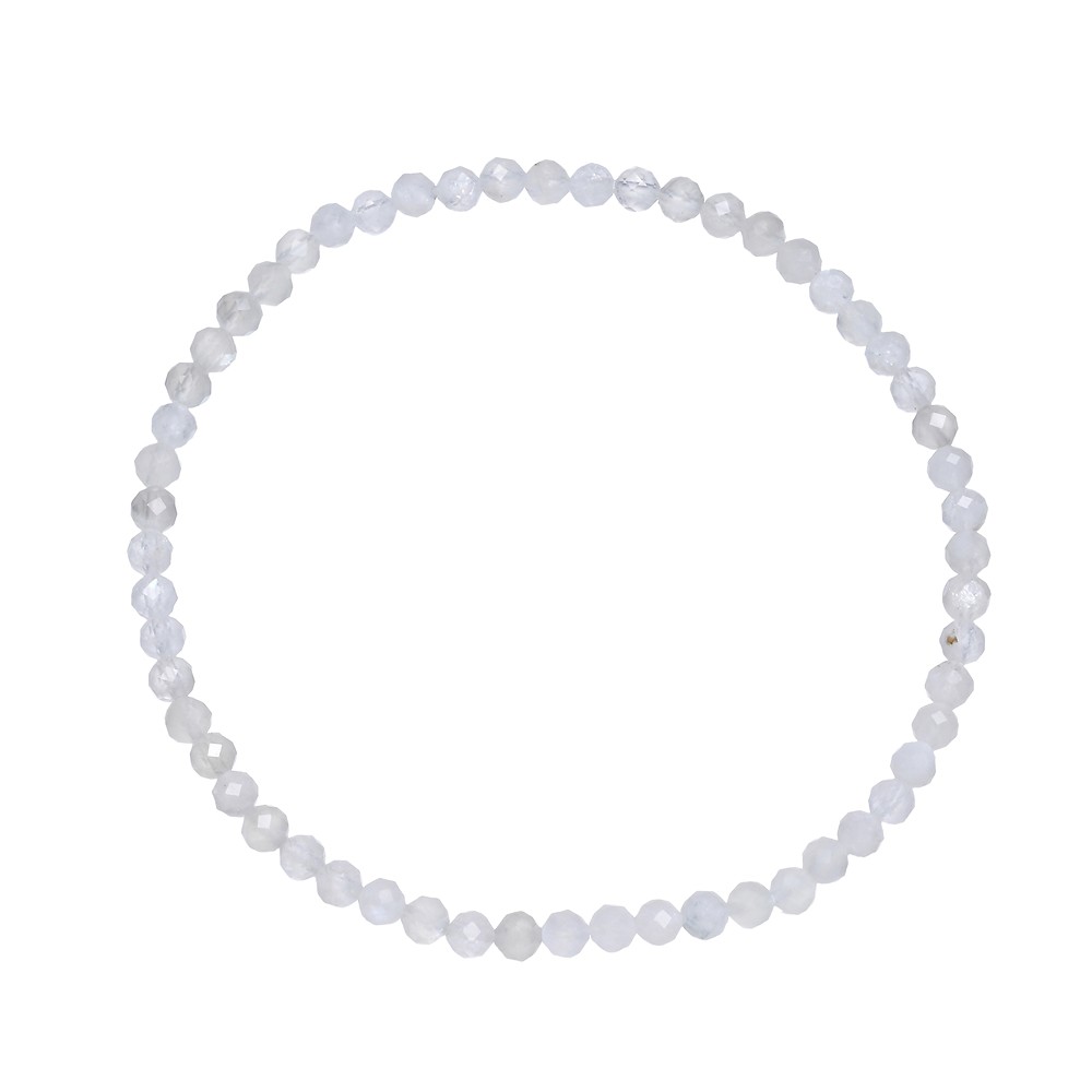 Bracelet, Labradorite (blanche), 03mm boules, facettes, 19cm | Marco Schreier