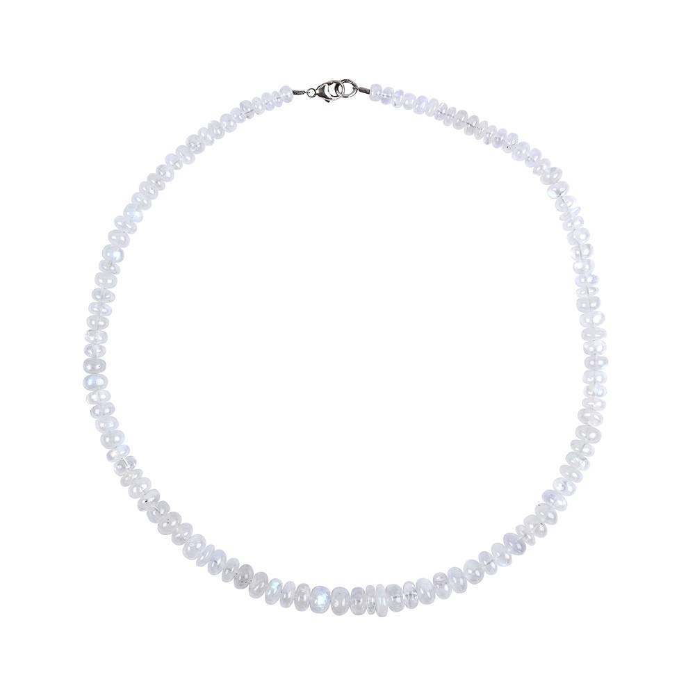 Kette (Buttonkette), Labradorit weiß, 05-10mm/45cm, mit Verlauf | Marco Schreier